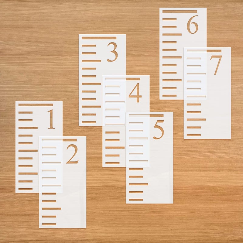 LYMSSESS 7 Feet Growth Chart Stencil, 7 Pcs Kids Height Growth Chart Reusable Ruler Template for Painting on Wood Wall Paper 12 x 6 inch - Image 4
